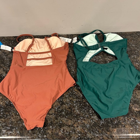 Lot of 2 NWT Cupshe Swimsuits One Piece Cut Out Womens Medium - Picture 2 of 10